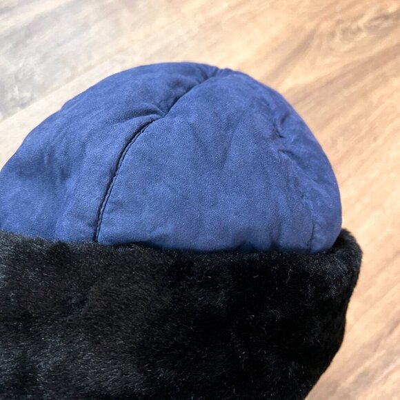 Skea Vintage Faux Fur Winter Hat Navy - Picture 4 of 8